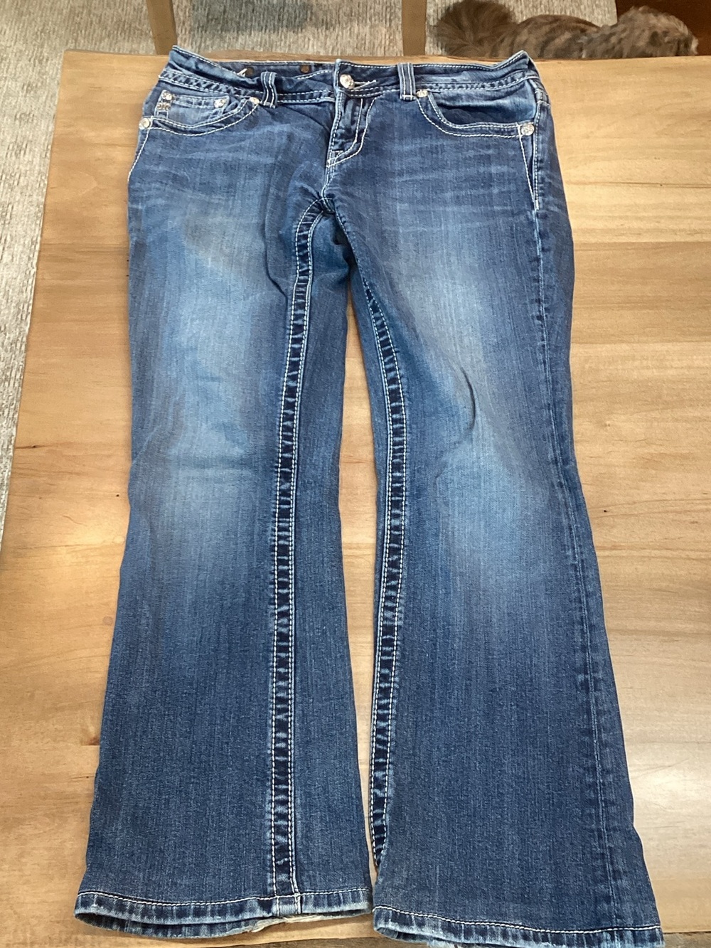 Miss Me Blue Flared Wide-Leg Jeans